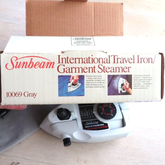 Sunbeam International Travel Iron/Garment Steamer 10069 Gray Compact Dual Voltag - Picture 14 of 16